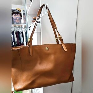 Tory Burch Brown Leather Tote Bag